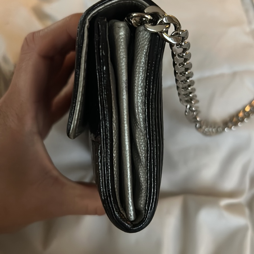 Authentic Chanel Quilted Chevron Boy Wallet Crossbody WOC - Picture 2 of 14